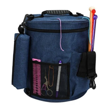 HobbyArts Garntaske Rund Denim